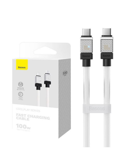 BASEUS Type C vers Type C PD 100W Câble Coolplay CAKW000202 1 m blanc