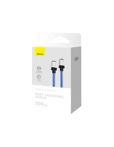 BASEUS Type C vers Type C PD 100W Câble Coolplay CAKW000203 1 m bleu