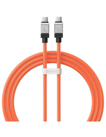 Câble BASEUS Type C vers Type C PD 100W Coolplay CAKW000207 1 m orange