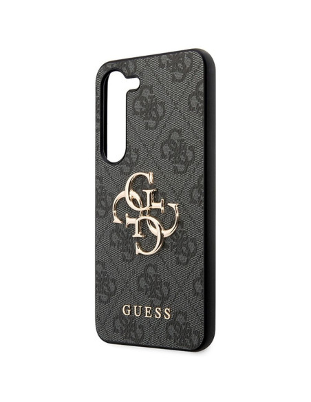 Véritable GUESS Case GUHCS22LG4GFBR pour Samsung S22 Ultra (4G Metal Gold Logo / Brown)