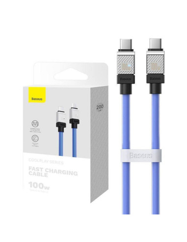 BASEUS Type C vers Type C PD 100W Câble Coolplay CAKW000303 2 m bleu
