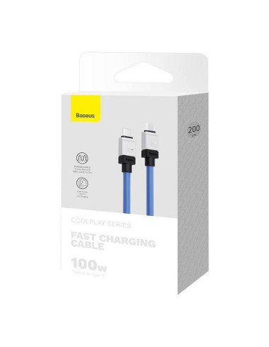 BASEUS Type C vers Type C PD 100W Câble Coolplay CAKW000303 2 m bleu