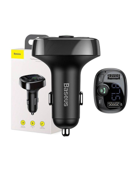 BASEUS chargeur de voiture 2 x USB A + émetteur FM BT 3,4A S-09A CCMT000001 noir
