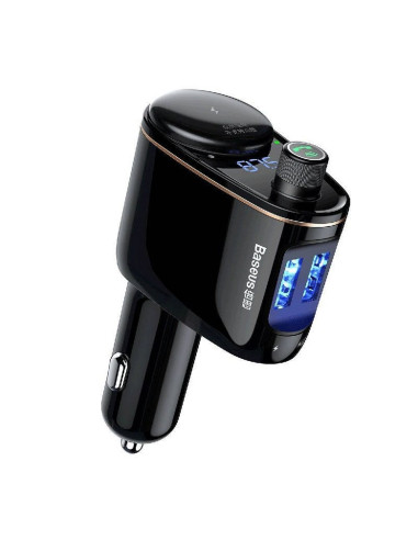 Chargeur de voiture BASEUS 2 x USB A + émetteur FM BT 3,4A S-06 CCHC000001 noir