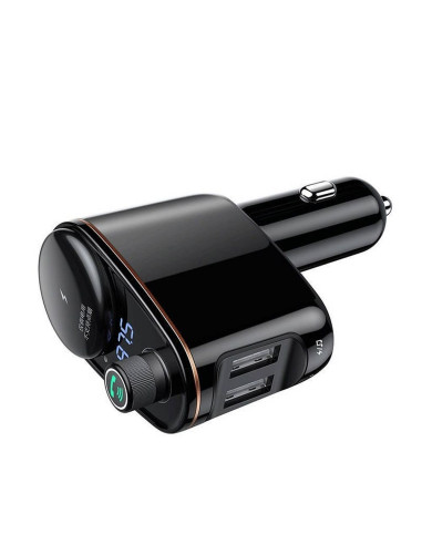 Chargeur de voiture BASEUS 2 x USB A + émetteur FM BT 3,4A S-06 CCHC000001 noir