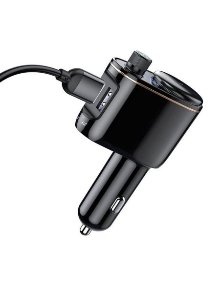 Chargeur de voiture BASEUS 2 x USB A + émetteur FM BT 3,4A S-06 CCHC000001 noir