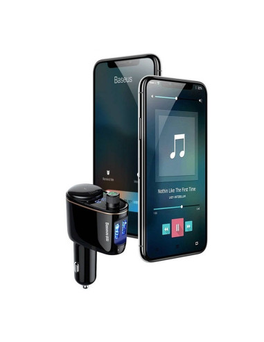 Chargeur de voiture BASEUS 2 x USB A + émetteur FM BT 3,4A S-06 CCHC000001 noir
