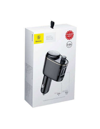 Chargeur de voiture BASEUS 2 x USB A + émetteur FM BT 3,4A S-06 CCHC000001 noir