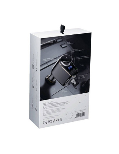 Chargeur de voiture BASEUS 2 x USB A + émetteur FM BT 3,4A S-06 CCHC000001 noir