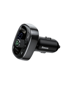 Chargeur de voiture BASEUS 2 x USB A + émetteur FM BT 3,4A S-09 CCMT000301 noir