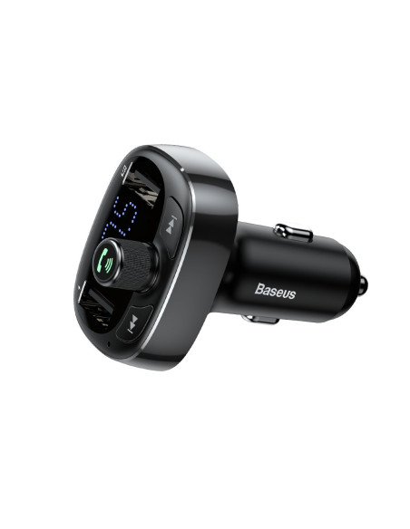 Chargeur de voiture BASEUS 2 x USB A + émetteur FM BT 3,4A S-09 CCMT000301 noir