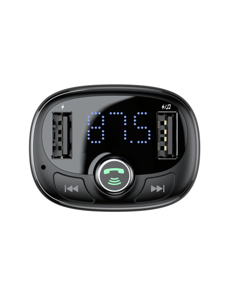 Chargeur de voiture BASEUS 2 x USB A + émetteur FM BT 3,4A S-09 CCMT000301 noir