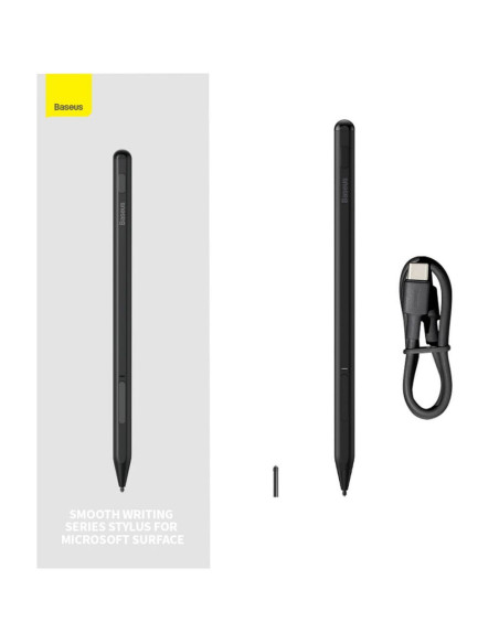 BASEUS Stylet d'écriture Stylet capacitif pour téléphone Microsoft Surface (version active) 130 mAh noir SXBC070001/BS-PS018