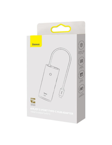 Adaptateur BASEUS HUB 5in1 Type C WKQX080201 0,15 m noir