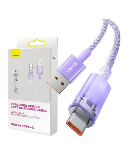 BASEUS Câble Explorer USB A vers Type C PD 100W CATS010405 1 m violet