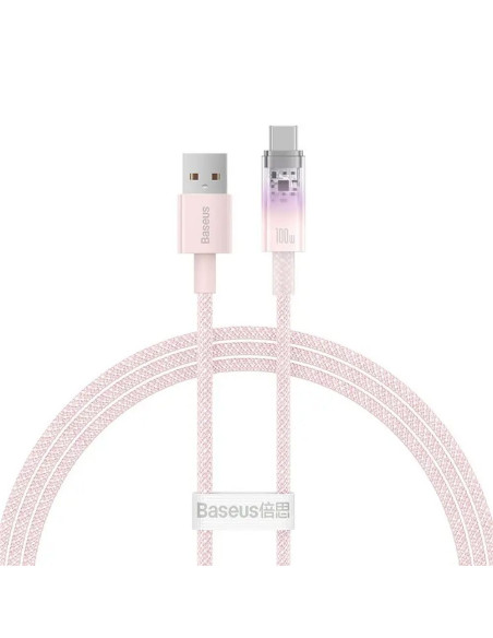 BASEUS Câble Explorer USB A vers Type C PD 100W CATS010404 1 m rose