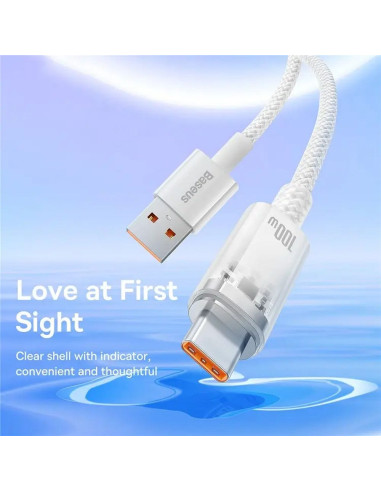BASEUS Câble Explorer USB A vers Type C PD 100W CATS010502 2 m blanc