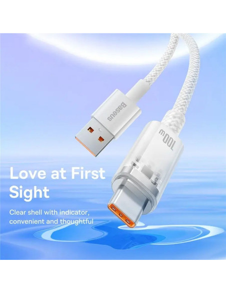 BASEUS Câble Explorer USB A vers Type C PD 100W CATS010502 2 m blanc
