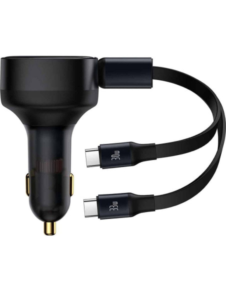 Chargeur de voiture BASEUS avec câble rétractable 2 x Type C 3A 33W CCTX-CC noir