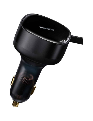 Chargeur de voiture BASEUS avec câble rétractable 2 x Type C 3A 33W CCTX-CC noir