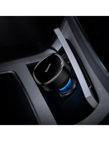 Chargeur de voiture BASEUS avec câble rétractable 2 x Type C 3A 33W CCTX-CC noir
