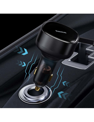 Chargeur de voiture BASEUS avec câble rétractable 2 x Type C 3A 33W CCTX-CC noir