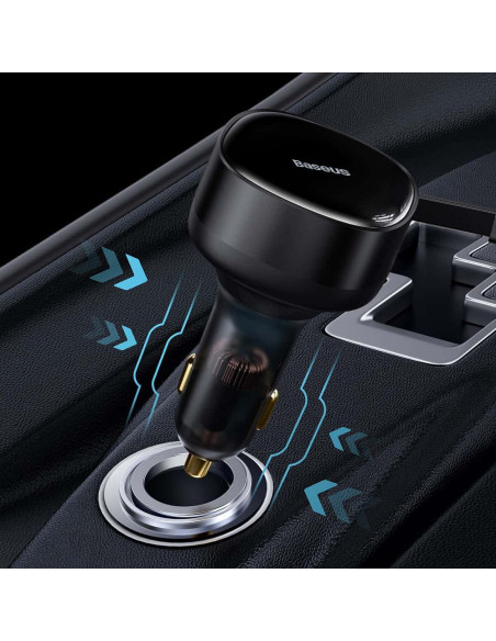 Chargeur de voiture BASEUS avec câble rétractable 2 x Type C 3A 33W CCTX-CC noir