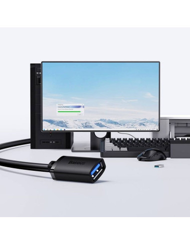Câble d'extension BASEUS USB A (mâle) vers USB A (femelle) 3.0 B00631103111-05 5 m noir