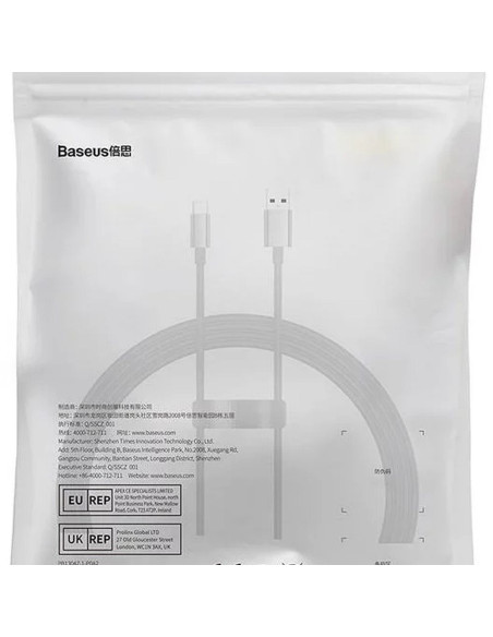 BASEUS cable USB A to Type C PD 100W P10320102114-01 1,5 m black