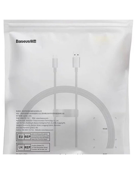 BASEUS cable USB A to Typ C PD 6A 100W P10320102114-00 1 m black