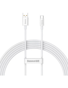 BASEUS Câble USB A vers Type C PD 6A 100W P10320102214-03 2 m blanc
