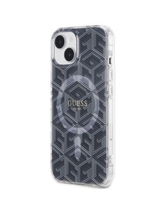 Véritable GUESS Case GUHMP15SHGCUSTGK pour iPhone 15 (Compatible avec Magsafe / IML GCUBE / noir) 2