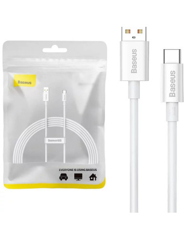 BASEUS Câble USB A vers Type C PD 6A 100W P10320102214-03 2 m blanc