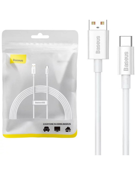 BASEUS Câble USB A vers Type C PD 6A 100W P10320102214-03 2 m blanc