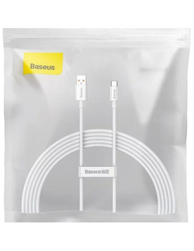 BASEUS Câble USB A vers Type C PD 6A 100W P10320102214-03 2 m blanc
