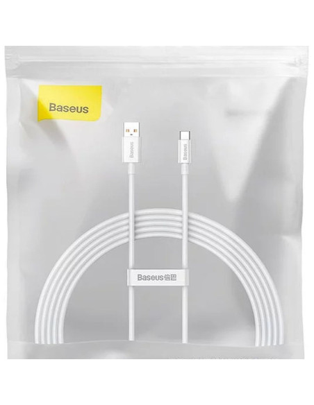 BASEUS Câble USB A vers Type C PD 6A 100W P10320102214-03 2 m blanc