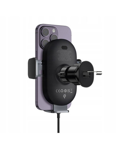 Support voiture inductif automatique BASEUS compatible avec MagSafe 15W BS-CM020 noir