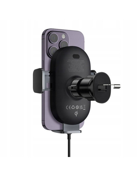 Support voiture inductif automatique BASEUS compatible avec MagSafe 15W BS-CM020 noir
