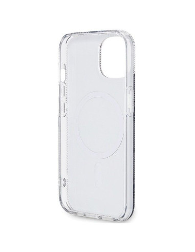 Véritable GUESS Case GUHMP15SHGCUSTGK pour iPhone 15 (Compatible avec Magsafe / IML GCUBE / noir)