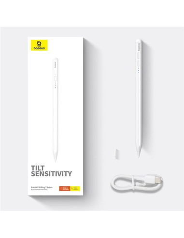 BASEUS Stylet capacitif actif compatible iPad + câble Type C vers Type C 130 mAh Smooth Writing 2 Lite P80015802213-01/BS-PS010 