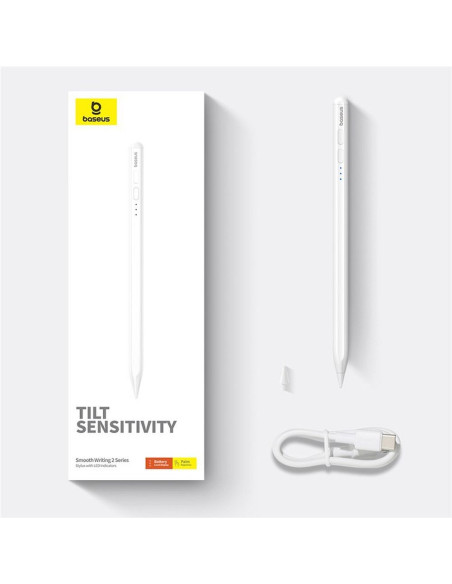 BASEUS Stylet capacitif actif compatible iPad + câble Type C vers Type C 130 mAh Smooth Writing 2 Lite P80015802213-01/BS-PS010 