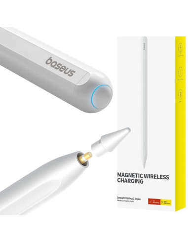 BASEUS stylet actif capacitif avec charge inductive compatible iPad 125 mAh P80015803213-00 blanc