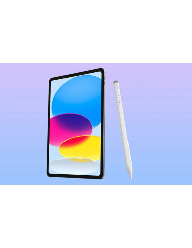 BASEUS Stylet capacitif actif compatible iPad + câble Type C vers Type C Stylet d'écriture LED 130 mAh P80015802213-00 blanc