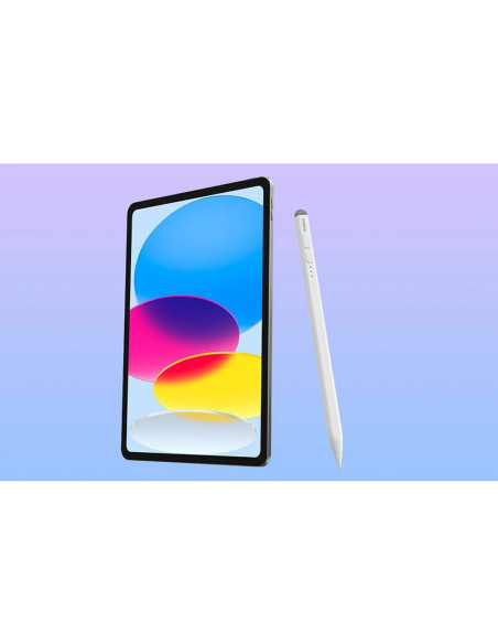 BASEUS Stylet capacitif actif compatible iPad + câble Type C vers Type C Stylet d'écriture LED 130 mAh P80015802213-00 blanc