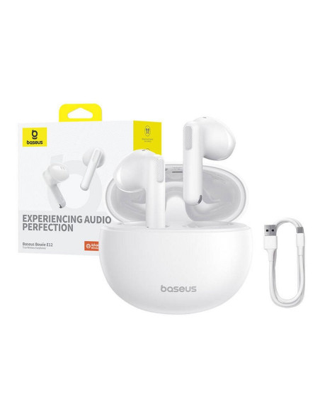 Écouteurs sans fil bluetooth BASEUS TWS Bowie E12 blanc