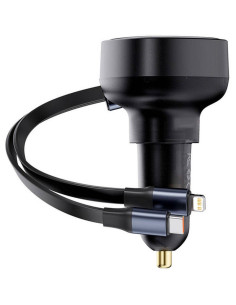 Chargeur de voiture BASEUS Type C + câble rétractable 2-en-1 Type C / Lightning PD3.0 QC4.0 3A 60W CCTXP-CCL / C00057802111-00 n 2