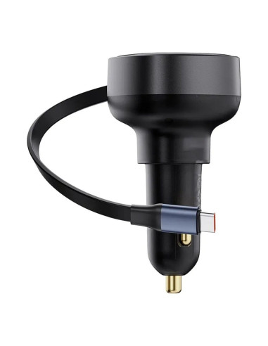 BASEUS chargeur de voiture Type C + câble rétractable Type C PD3.0 QC4.0 3A 60W CCTXP-CCL / C00057802111-01 noir