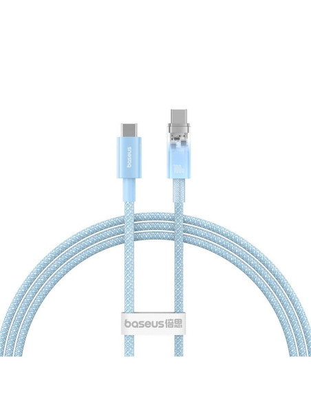 Câble BASEUS Type C vers Type C PD 6A 100W Explorer P10319703311-00 / CB000043 1 m bleu