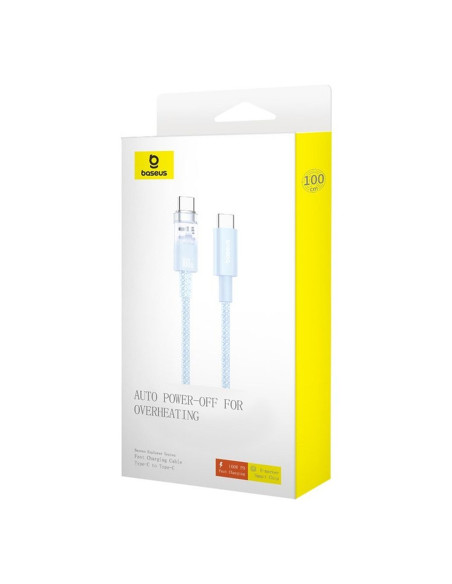 Câble BASEUS Type C vers Type C PD 6A 100W Explorer P10319703311-00 / CB000043 1 m bleu