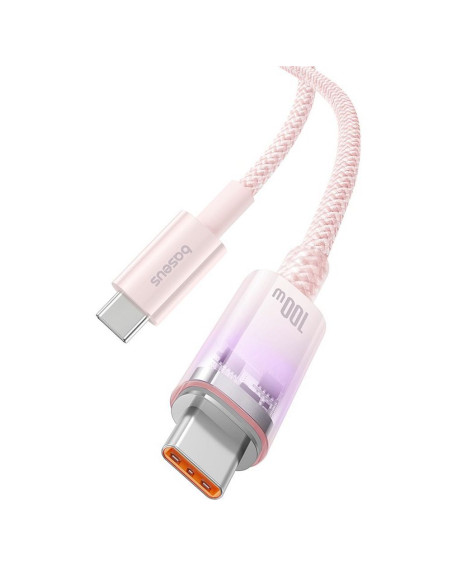 Câble BASEUS Type C vers Type C PD 6A 100W Explorer P10319703411-00 / CB000043 1 m rose